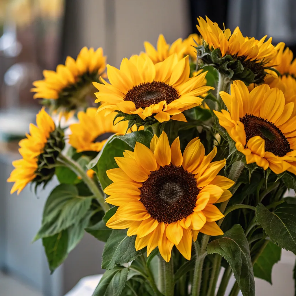 A striking display of sunflowers